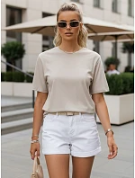 Dámske bavlnené základné tričko LISTRA beige FashionStreet RY2542 Dámske bavlnené základné tričko LISTRA beige FashionStreet RY2542