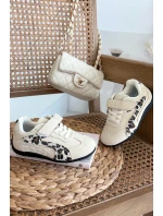 Dětské sportovní boty na suchý zip béžové s leopardem Perrin