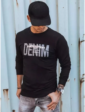 Pánska mikina s potlačou čierna FashionStreet BX5359