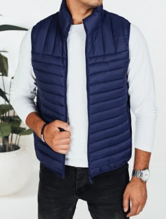 Pánska prešívaná tmavomodrá vesta FashionStreet TX5082