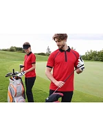 Daiber JN 1308 Pánske polo tričko s piké vzorom a zipsom 02.1308 svetločervená/čierna Daiber JN 1308 Pánske polo tričko s piké vzorom a zipsom 02.1308 svetločervená/čierna