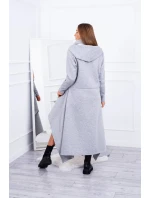 Zateplené šaty s dlhšími bokmi šedej