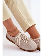 Dámské kožené semišové tenisky nízké béžové Perinae