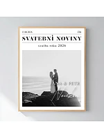 Personalizovaný magický fotob obraz v ráme – 40x50 – svadobné noviny Personalizovaný magický fotob obraz v ráme – 40x50 – svadobné noviny