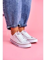 Damskie Klasyczne Trampki Białe Z Czerwoną Lamówką Ecoma