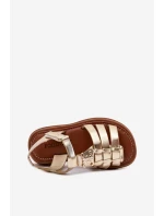 Dziewczęce Sandałki Z Ozdobnym Detalem Złote Serina