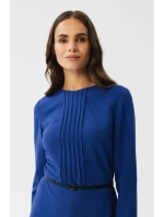 S347 Šaty s rozparkami vpredu - kráľovská modrá