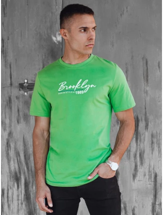 Pánske zelené tričko s potlačou FashionStreet RX5405