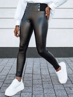 Dámske voskované nohavice s vysokým pásom TARMZ black FashionStreet UY2154
