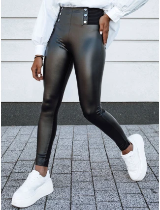 Dámske voskované nohavice s vysokým pásom TARMZ black FashionStreet UY2154 Dámske voskované nohavice s vysokým pásom TARMZ black FashionStreet UY2154
