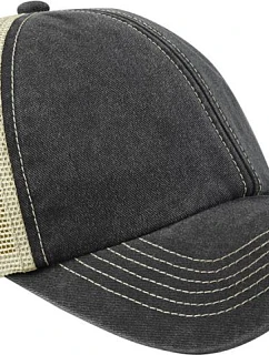Beechfield B 672 6-panelová čiapka Vintage Trucker 53.0672 vintage čierna/kameňová