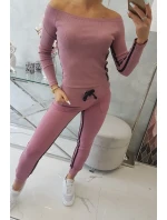 Súprava s dvojitými pruhmi tmavo ružová