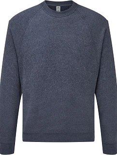 Fruit of the Loom Classic Raglan Sweat – raglánová mikina 16.2216, vintage melírovaná, tmavomodrá
