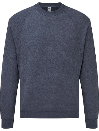 Fruit of the Loom Classic Raglan Sweat – raglánová mikina 16.2216, vintage melírovaná, tmavomodrá Fruit of the Loom Classic Raglan Sweat – raglánová mikina 16.2216, vintage melírovaná, tmavomodrá