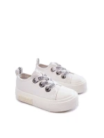Dziecięce Skórzane Trampki BIG STAR KK374058 Białe