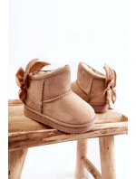 Dziewczęce Ocieplane Śniegowce Z Kokardkami Beżowe Meriva