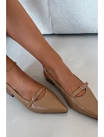 Kožené sandále na nízkom podpätku Maciejka K7449-04 dark beige