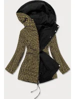 Čierna / žltá dámska parka (W702BIG)