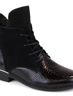 Filippo lakované zateplené čižmy W PAW476 black