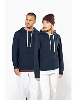 Kariban K 4013 Unisex mikina s kapucňou 20.K013 tmavomodrá/červená tartanová