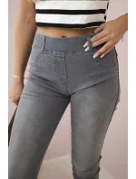 Grafitové džínsové nohavice