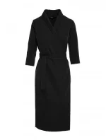 S175 Zavinovacie šaty s viazaním - čierne