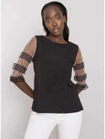Dámska blúzka s priehľadnými rukávmi 506702 - FPrice Dámska blúzka s priehľadnými rukávmi 506702 - FPrice