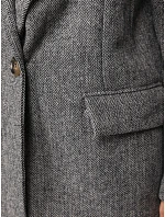 Dámske sako s kockovaným vzorom, tmavomodré, FashionStreet PY0156 Dámske sako s kockovaným vzorom, tmavomodré, FashionStreet PY0156