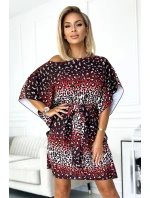 SOFIA - Dámske motýlikové šaty s jaguárím vzorom a so zaväzovaním v páse 287-23 SOFIA - Dámske motýlikové šaty s jaguárím vzorom a so zaväzovaním v páse 287-23