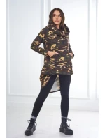 Mikina moro s dlhým chrbtom khaki+hnedá