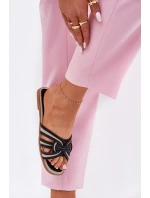 Klapki Damskie Płaskie Z Przeplatającymi Się Paskami Czarne Acimine