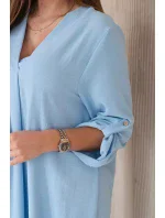 Šaty s výstrihom do V 88536 modré - Talianska móda