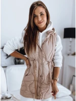 Dámska prešívaná vesta WELIA béžová FashionStreet TY3295 Dámska prešívaná vesta WELIA béžová FashionStreet TY3295