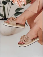Dámske kvetinové žabky KWIATARIS khaki FashionStreet ZY0910