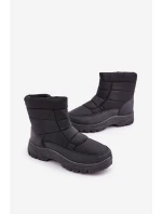Śniegowce Męskie Na Zamek Ocieplane Futerkiem Czarne Linnora