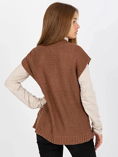 Dámska vesta D90027W90785B2 hnedá - FPrice