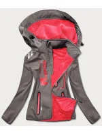 Dámska softshelová bunda v grafitovo-ružovej farbe (HH030)