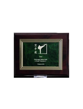 Plastový diplom s gravírovaním na zlatej doske