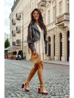 Skórzane Sandały Na Masywnej Platformie Złote Marina