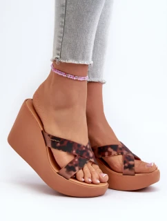 Dámske sandále na klinoch 83520 Ipanema High Fashion Slide Fem Brown