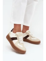 Sneakersy Damskie Na Platformie Beżowe Galivina