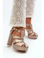 Sandále na podpätku model 198400 Step in style Sandále na podpätku model 198400 Step in style