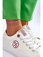 Damskie Materiałowe Tenisówki Cross Jeans LL2R4043 Białe