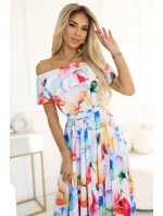 194-5 Dlhé letné šaty s kvetinovým pásom ? 194-5 Dlhé letné šaty s kvetinovým pásom ?