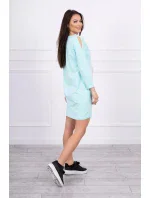 Šaty s 3D grafikou, mätová čipka