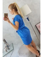 Šaty s obálkou dole chrpovo modré