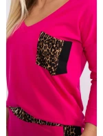 Fuchsiová sada s leopardím potlačou