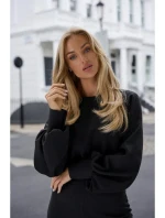 M754 Kombinéza s ozdobnými rukávmi - čierna