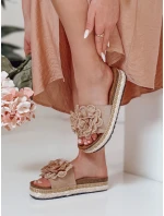 Dámske kvetinové žabky KWIATARIS khaki FashionStreet ZY0910
