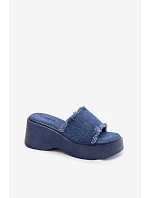 Dámské platformové sandály s džínovým vzorem Virelia